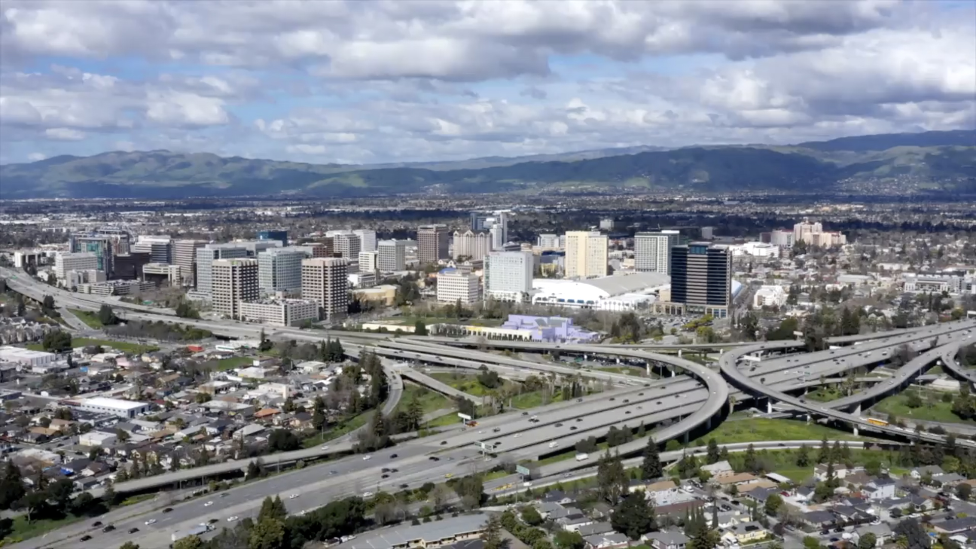 Aerial view of downtown San Jose.