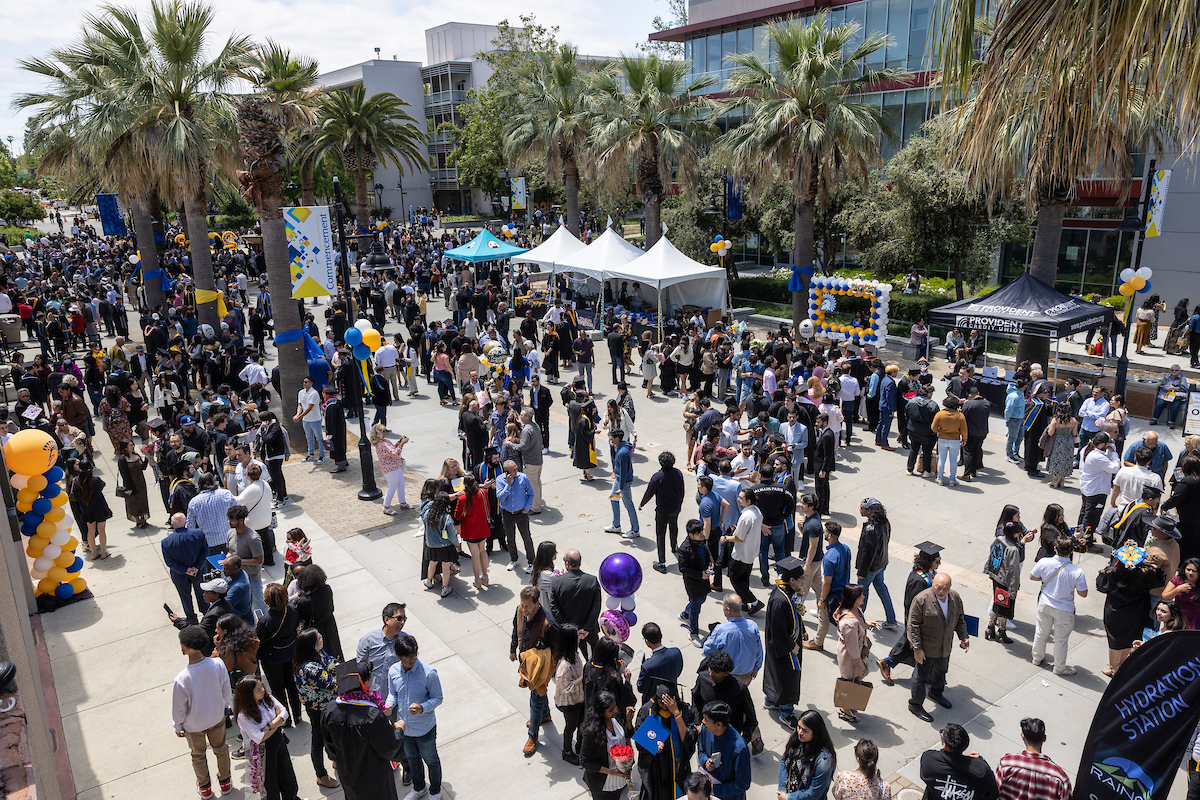 Large crowd gathered at the resource fair on the Paseo