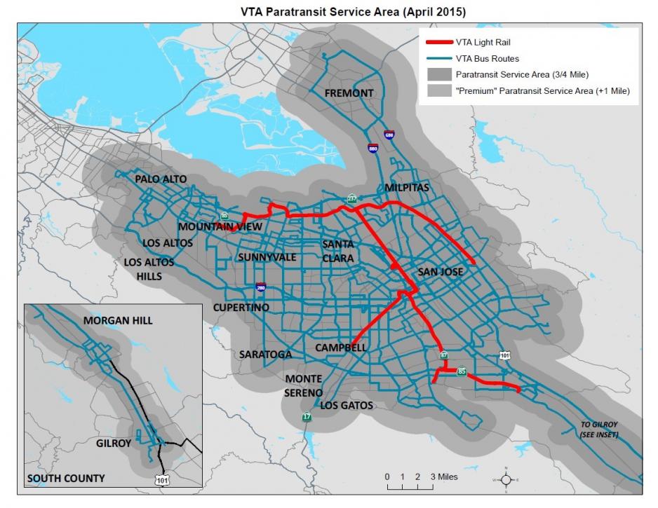 VTA ACCESS Paratransit service area