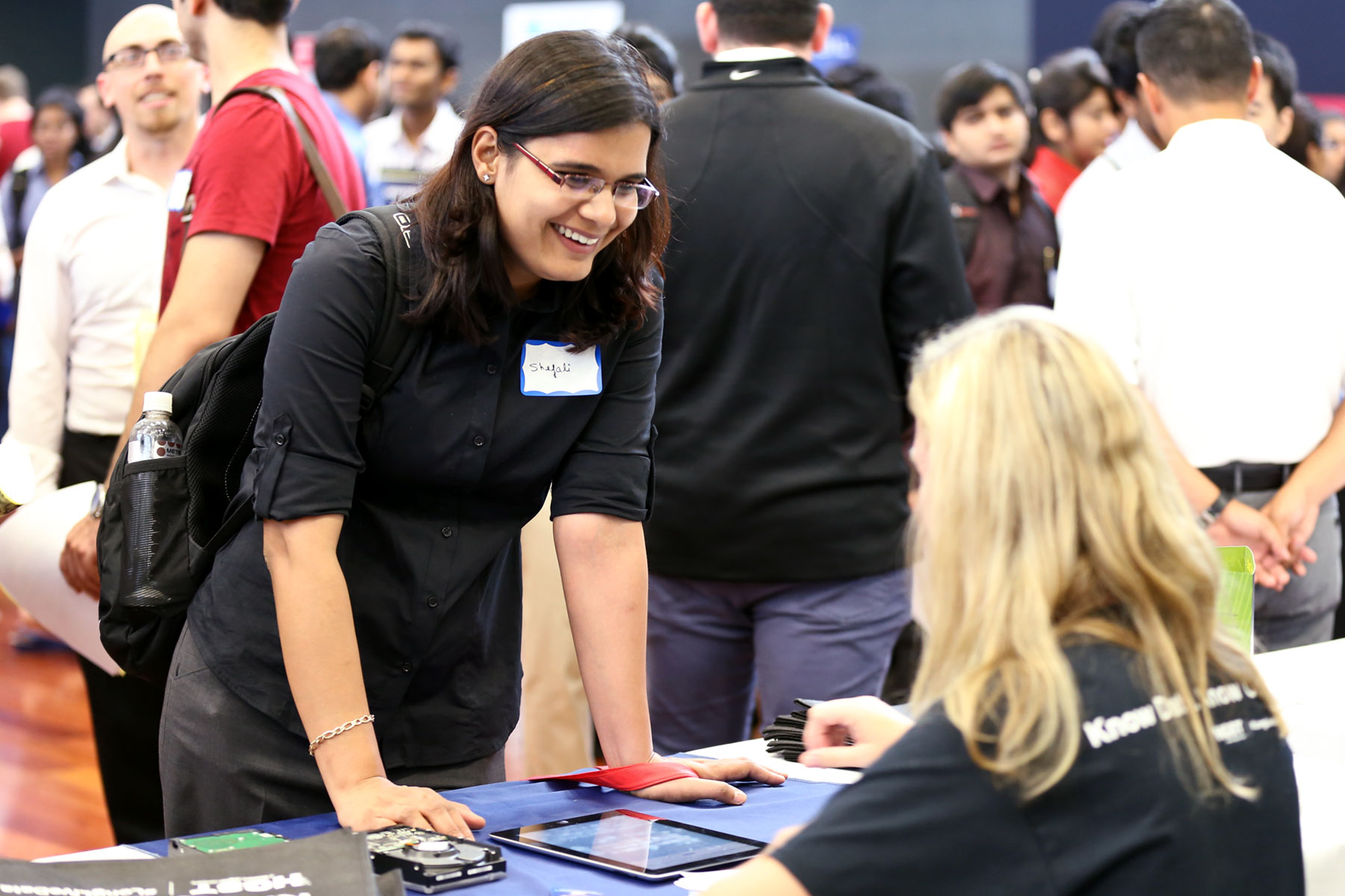 SJSU student at the career fair event.