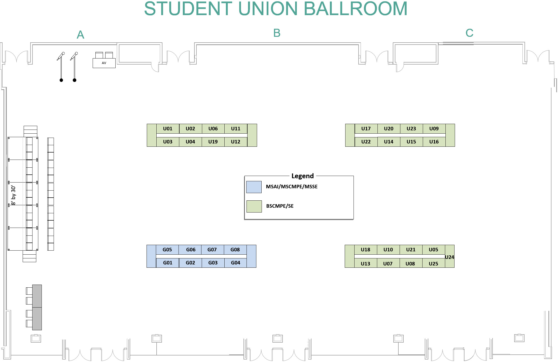 Fall 2024 Project Expo Ballroom Layout