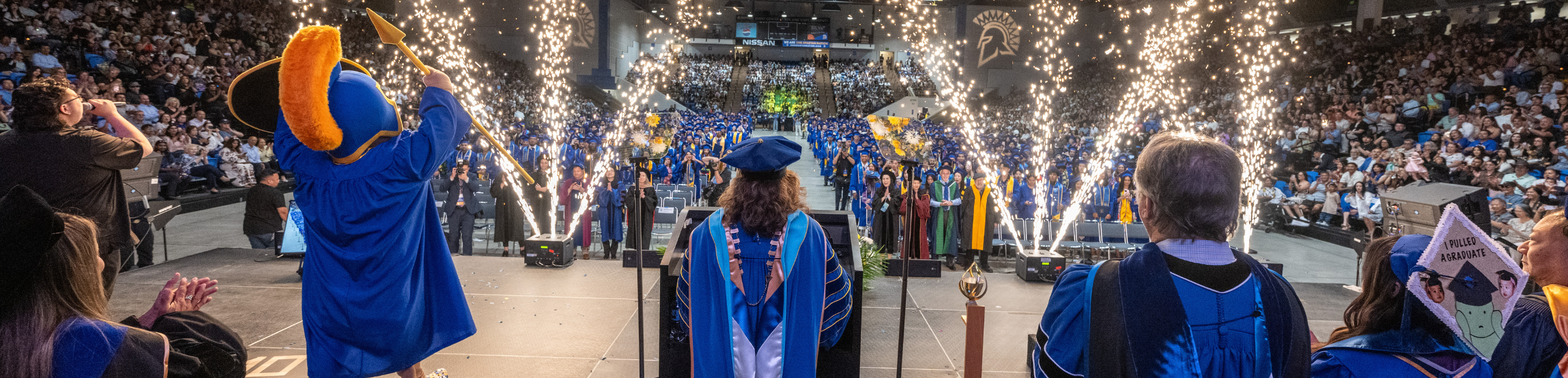 Commencement ceremony as viewed from the stage