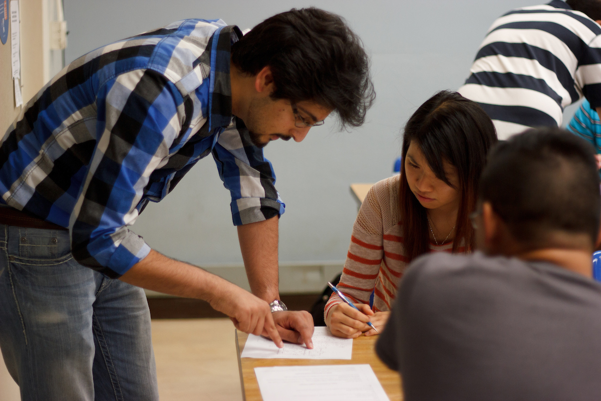 a group of students in class.