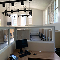 Image of the SEEL lab with a desk and computer.