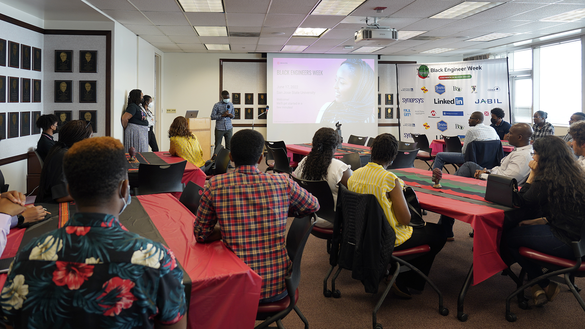 Students at welcome event