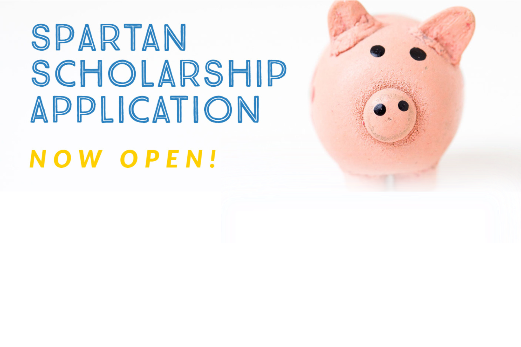 SJSU Spartan Scholarship text with piggy bank