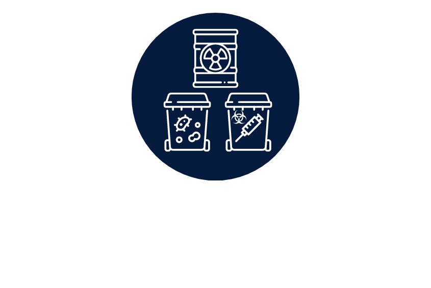 Hazmat waste management icon graphic