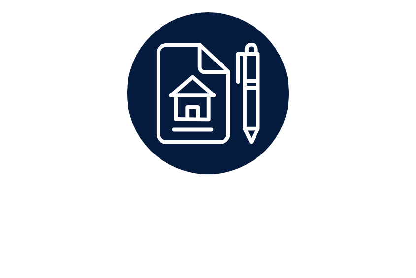 Icon graphic of a document with a checkmark.