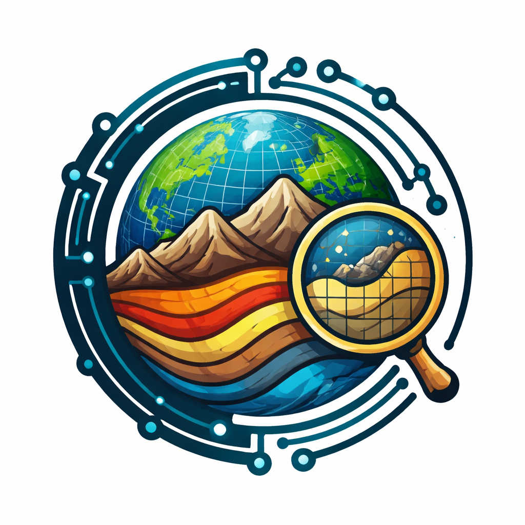 Logo showing a globe and mountains surrounded by an electrical circuit