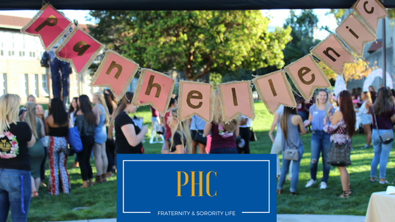 Group of students with PHC banner