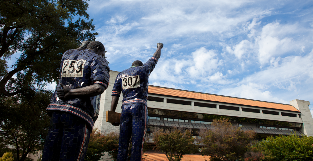 Photograph of Olympic Black Power Statue