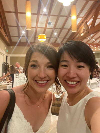 Didi Huang and Kayla Blakely at Kayla's wedding