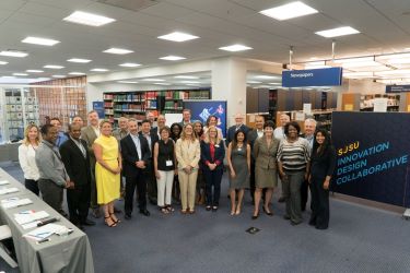 Academic leaders and industry partners gathered for the soft opening of the Innovative Design Collaborative at SJSU.