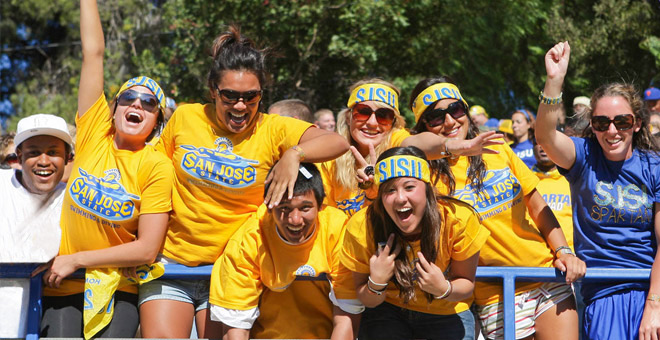 SJSU Students excited for the marathon run/walk