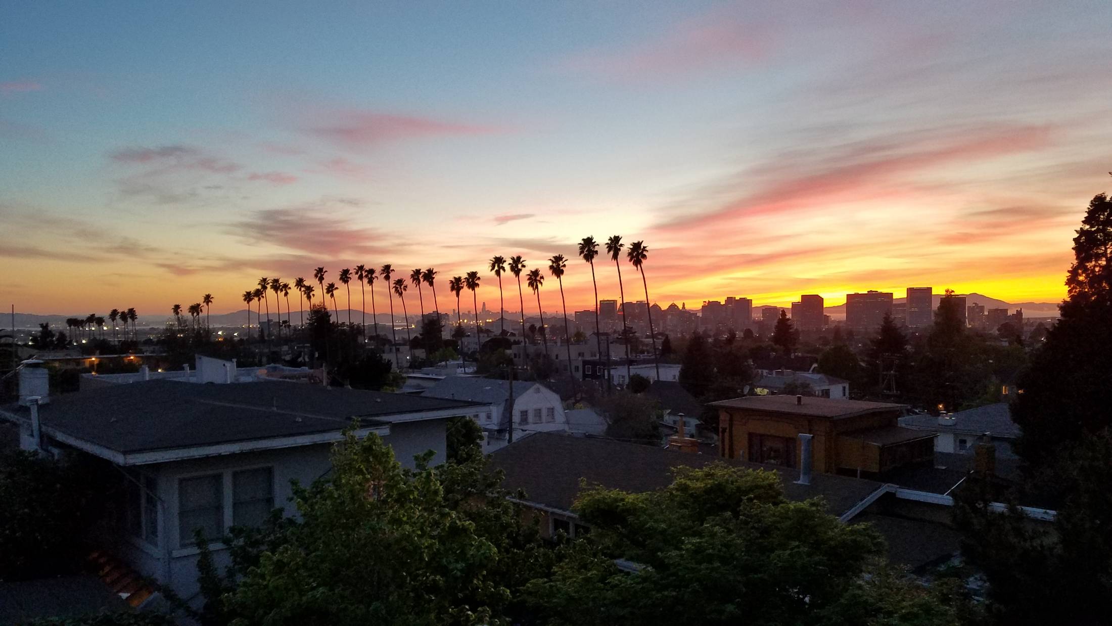 Looking across Oakland and San Francisco.