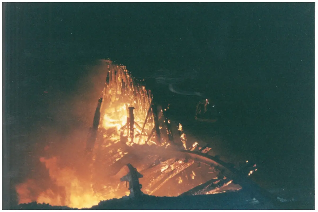 Western Timber Trestle on Fire