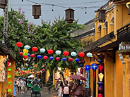 photo of coloful lanterns in vietnam street