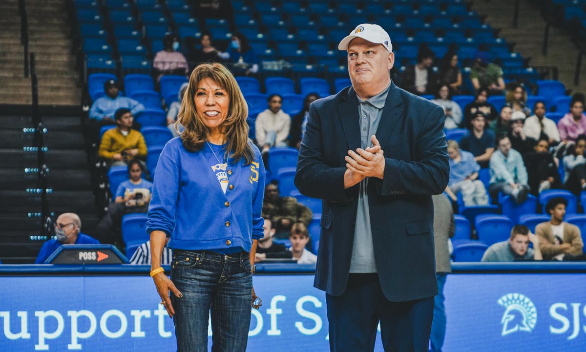 SJSU president with Athletics director Scott McDonald