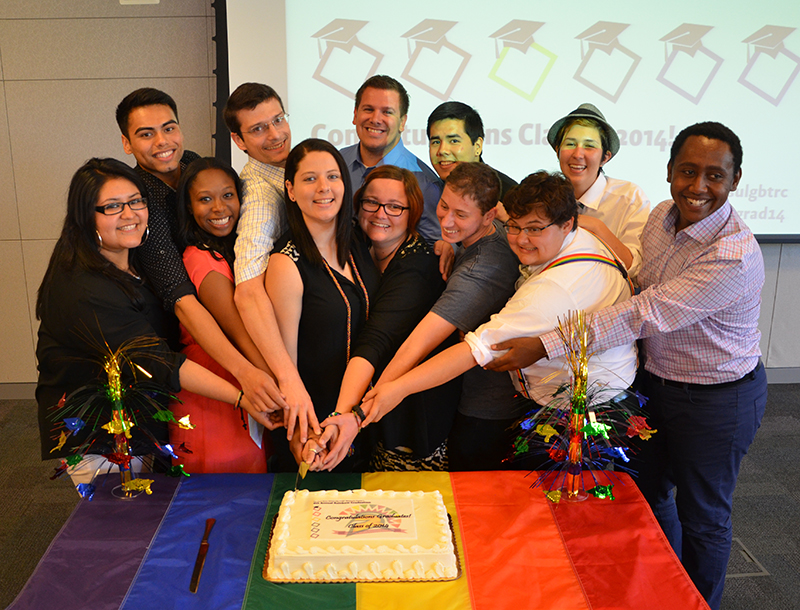 A group photo of Rainbow Graduation students and Director.