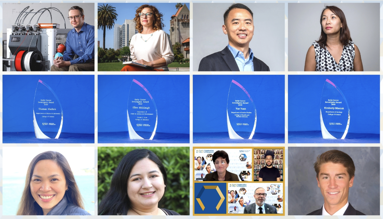 Collage featuring faculty and award winners.