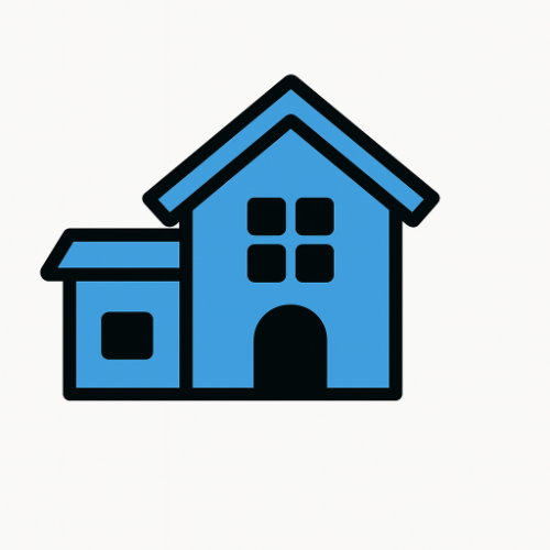 A blue house