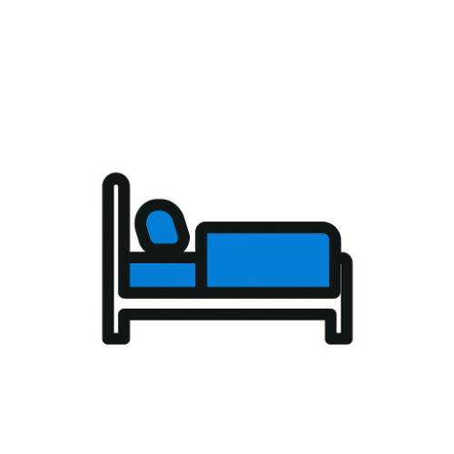 blue bed
