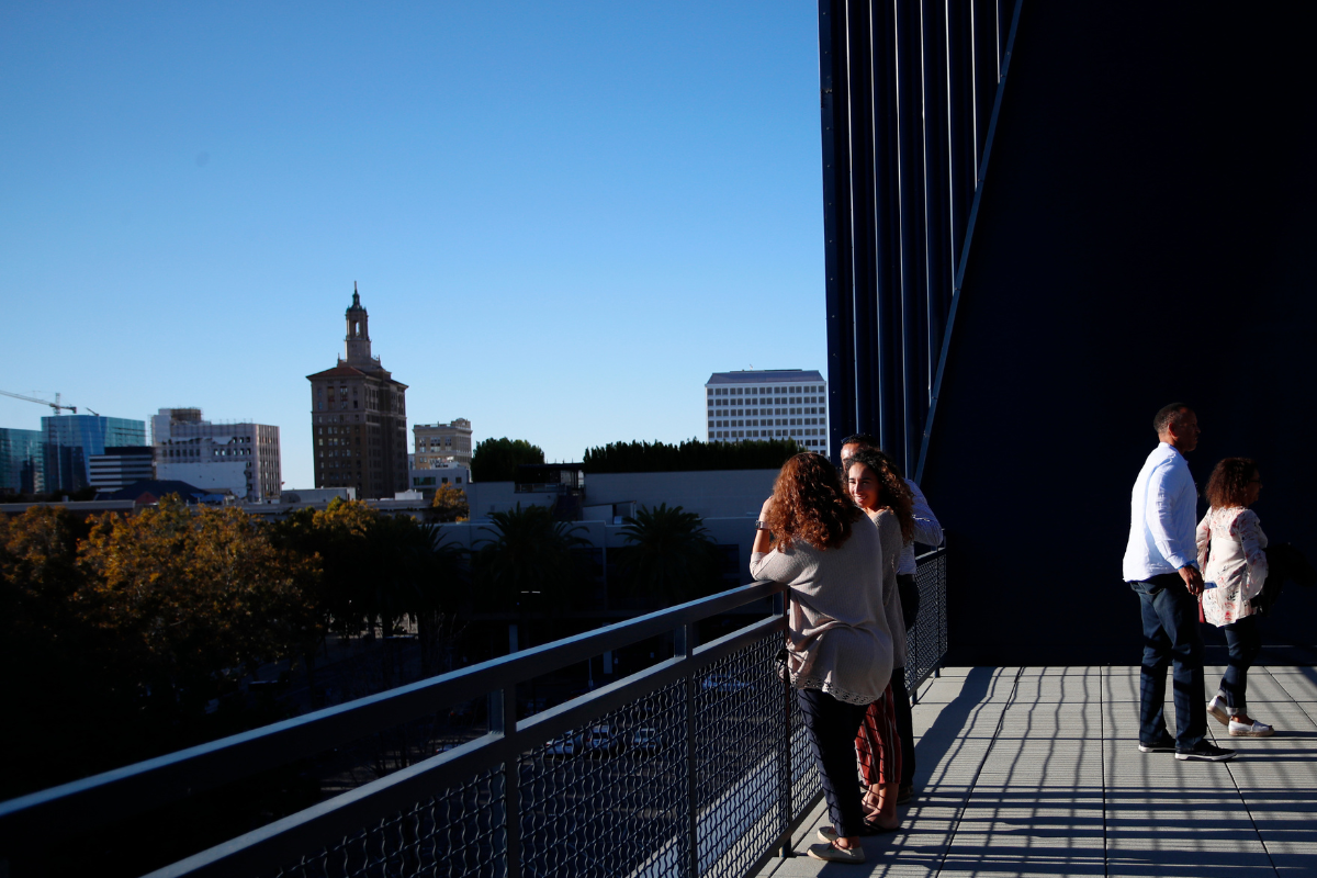 View of downtown San Jose skyline from the Hammer Theater Center