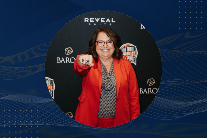 Michelle Smith McDonald is recognized in the Basketball Hall of Fame for her work in sports journalism.
