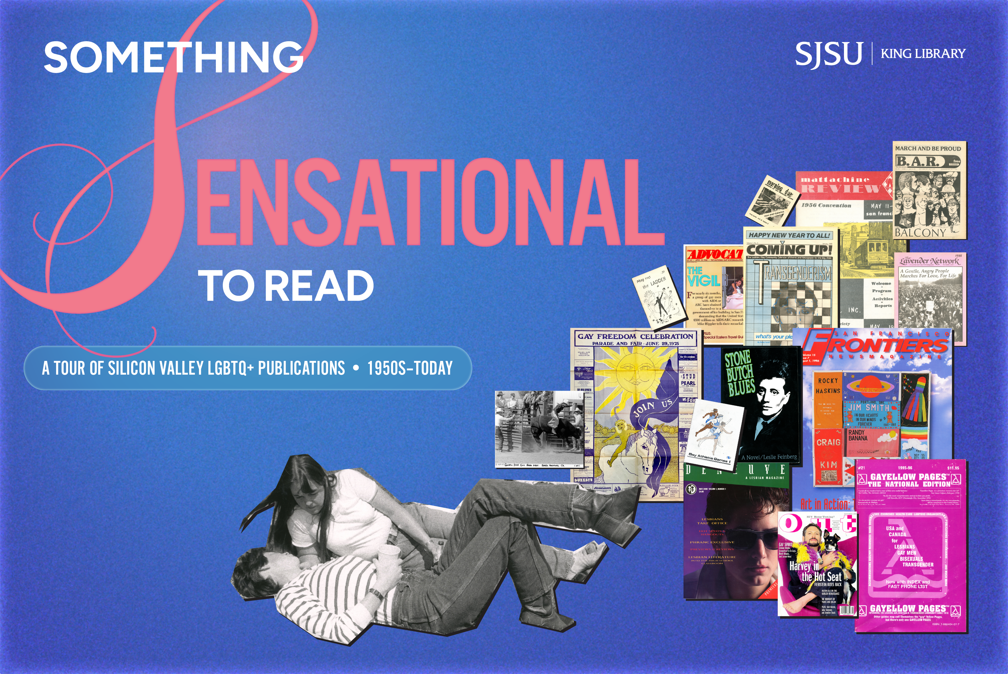 Exhibit poster that features collage of publications