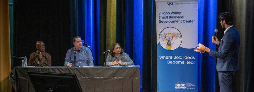 Student pitching their idea at a Pitch Jam