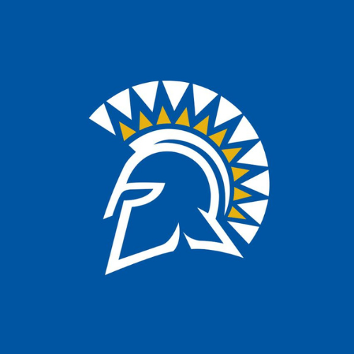 Spartan helmet on blue background