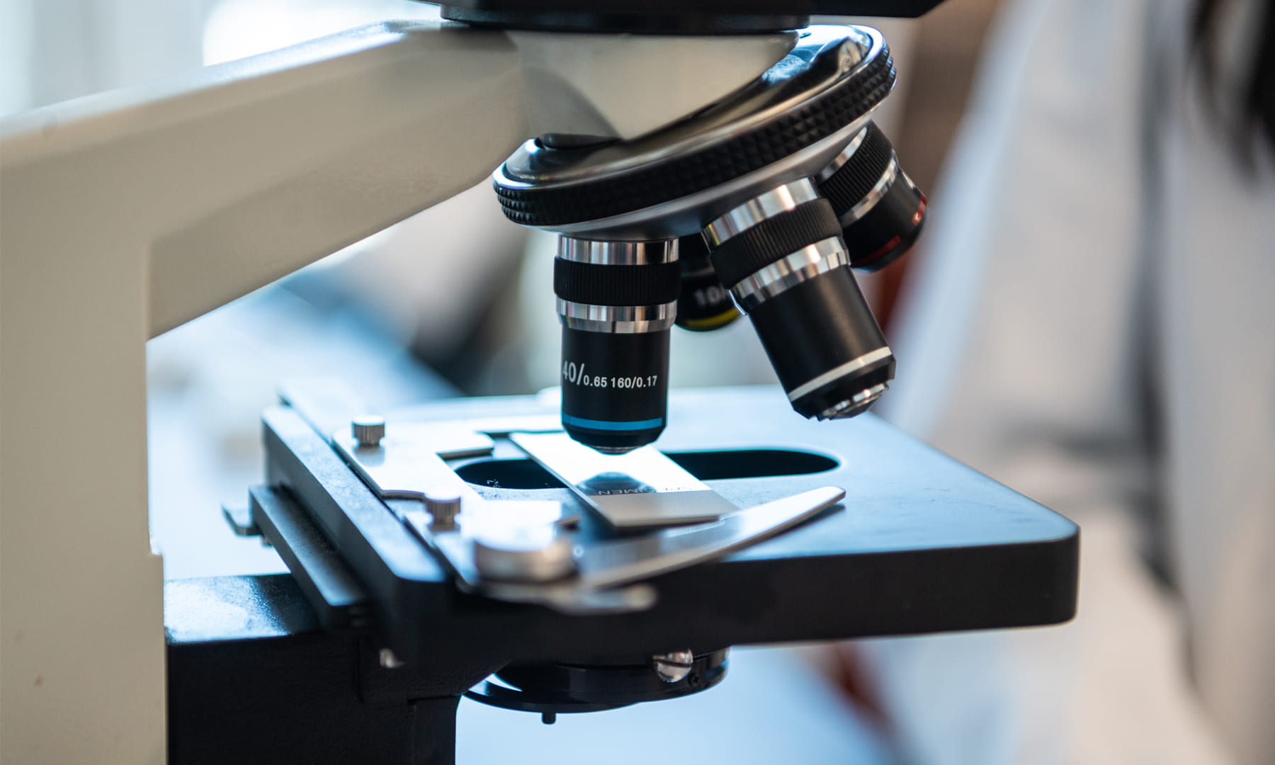 A Microscope in a laboratory setting