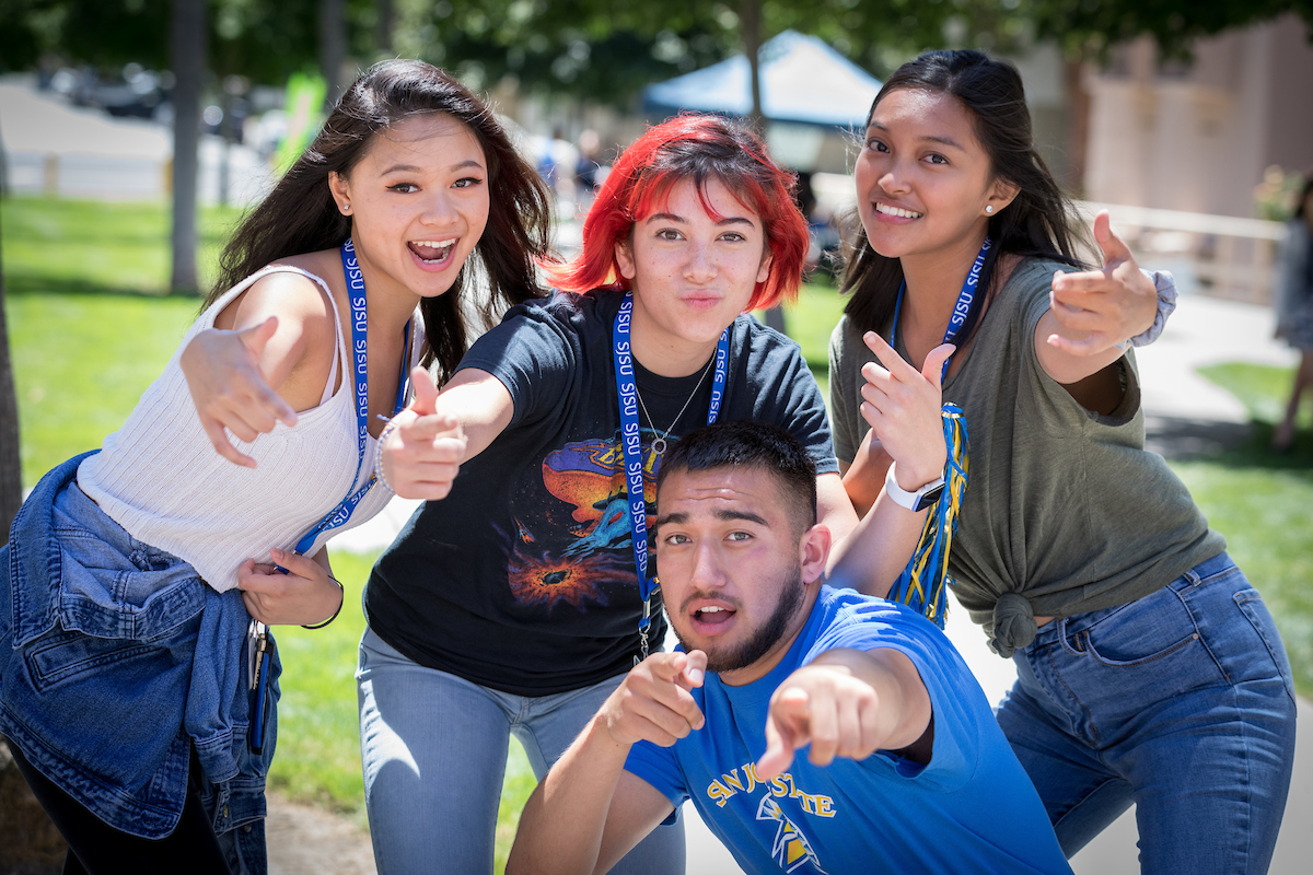 Students at orientation.