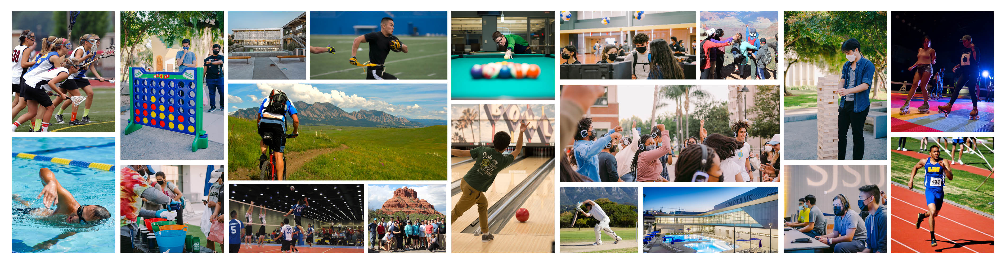 A collage of students at various events and programming by the Student Union, Inc.