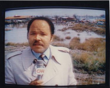 Bob Rucker on an old school television.